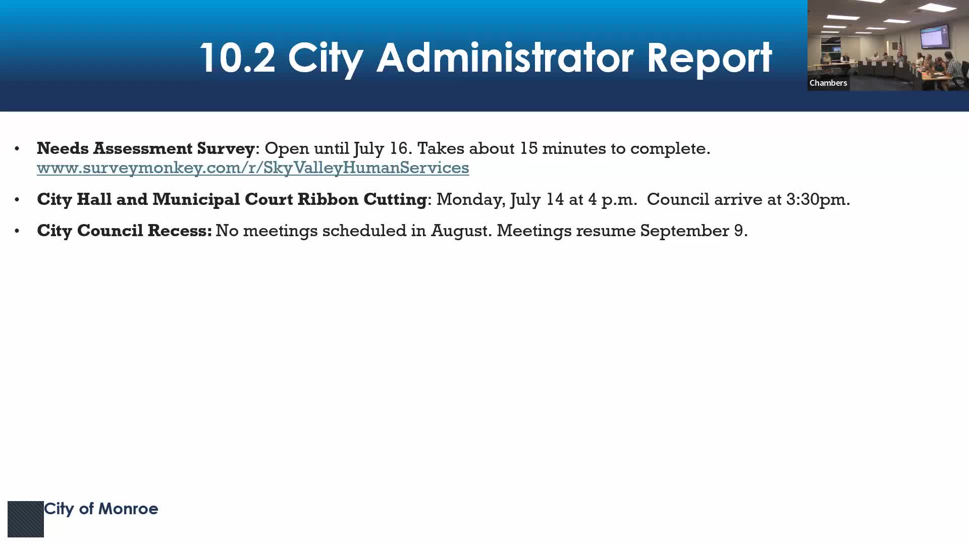 Council members prepare for ribbon cutting at new human services building on August 14