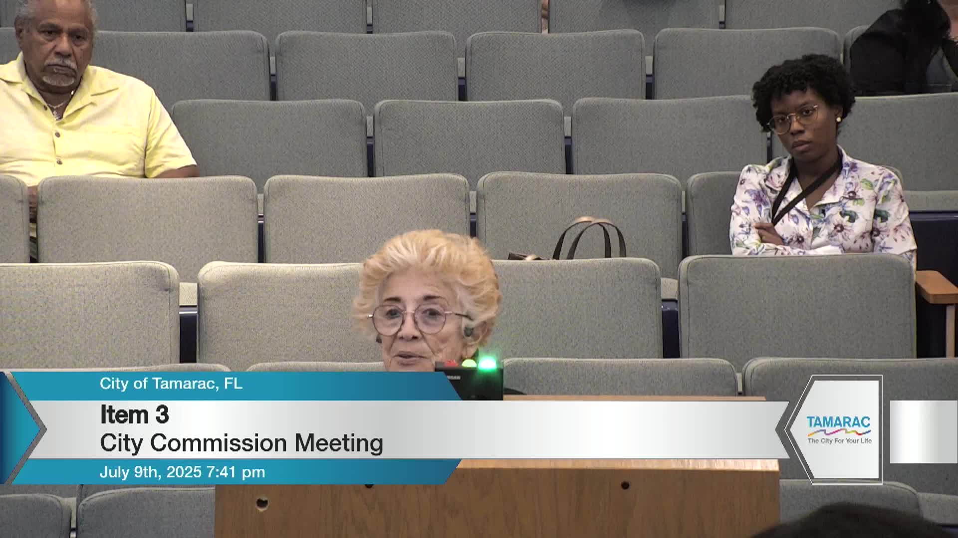 Commissioner Bolton praises Tamarac staff for successful community events and proposes employee recognition