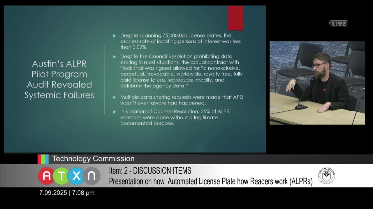Technology Commissioner highlights risks of ALPR misuse in Texas surveillance incidents