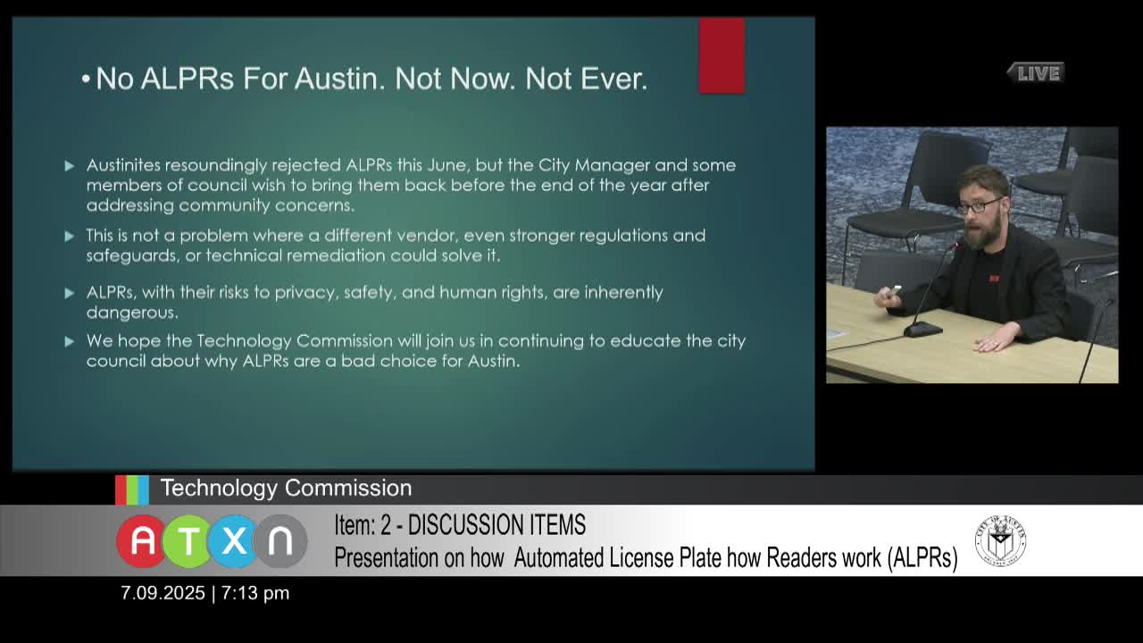 EFM Austin coalition urges city against adopting ALPR technology due to privacy concerns