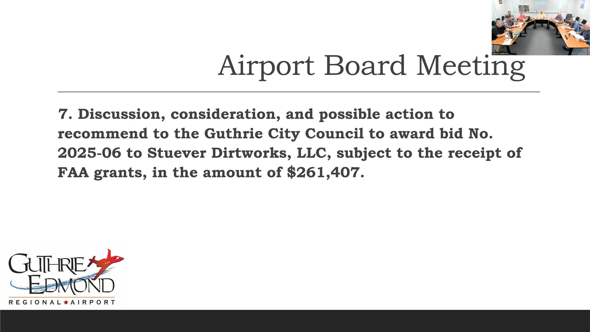 Guthrie Airport Board plans joint meeting with Edmond on September 12