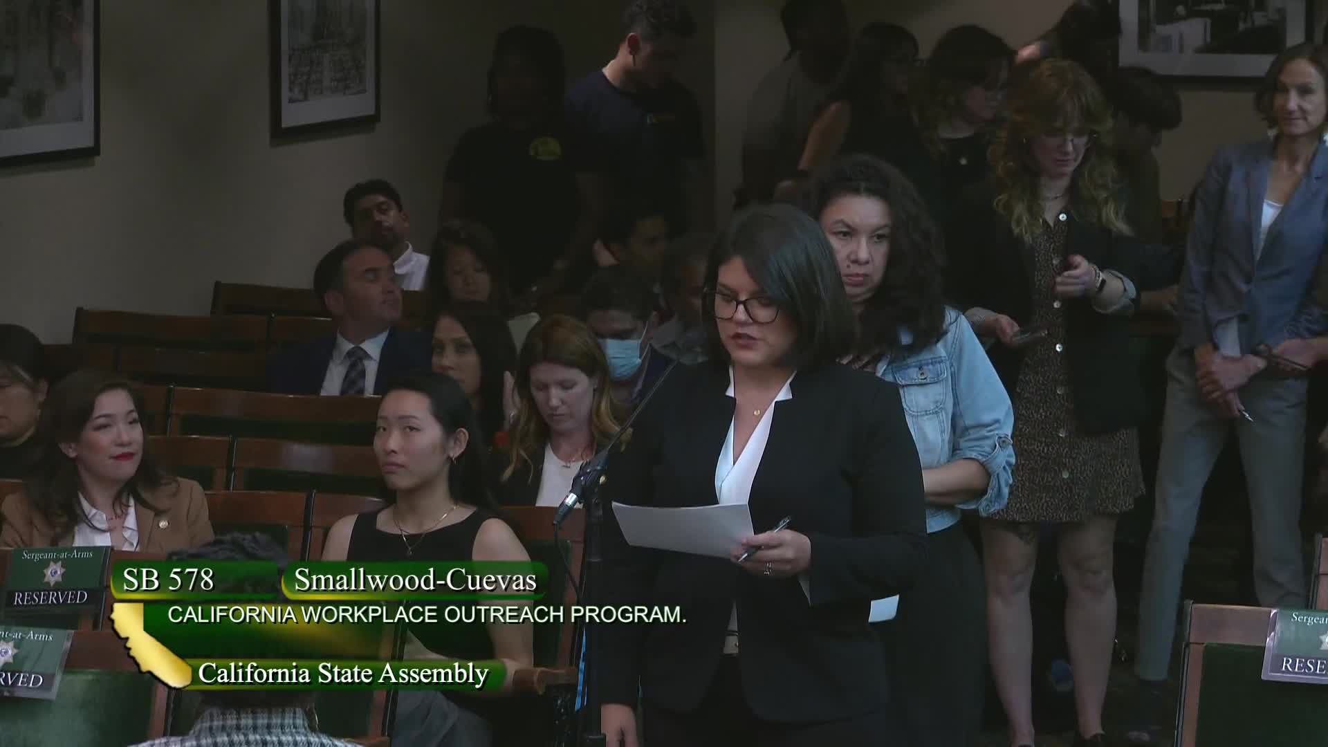 Supporters rally for California SB 578 addressing domestic violence and worker rights