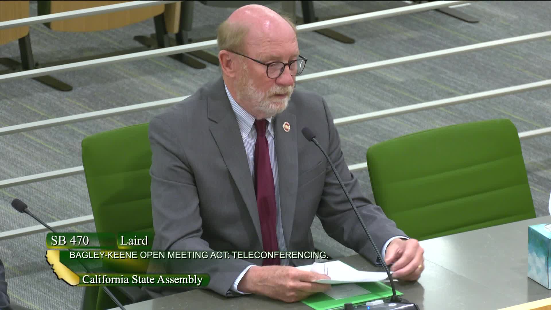 California Senate debates SB 470 on remote participation in state meetings