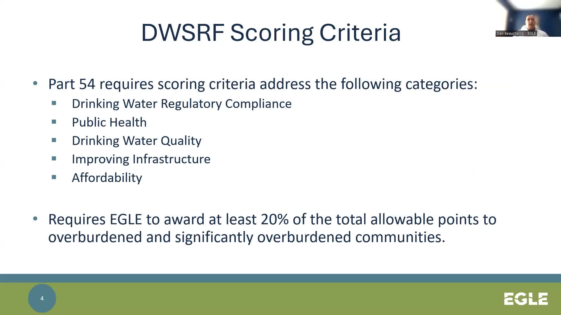 EGLE opens early public comment on proposed changes to Michigan drinking-water SRF scoring