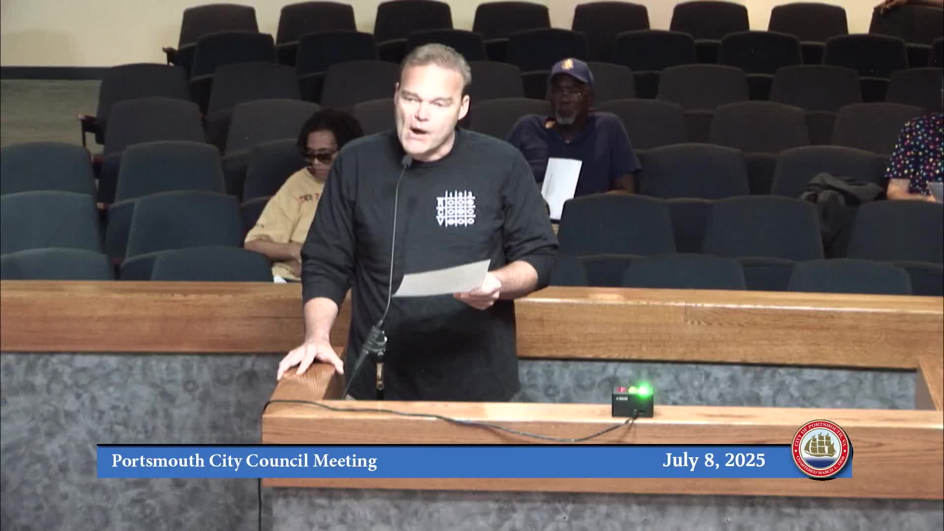 Michael Smith presents Mission Led by Love Services to City Council for support
