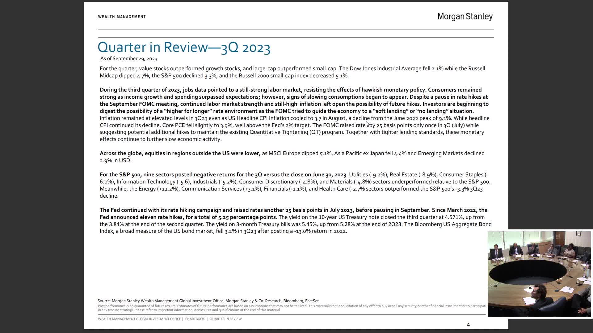Financial markets face quarterly decline as Fed pauses interest rate hikes