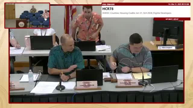Committee approves resolution establishing legislative working group to oversee Department of Hawaiian Home Lands funds from Act 279 (SLH 2022)