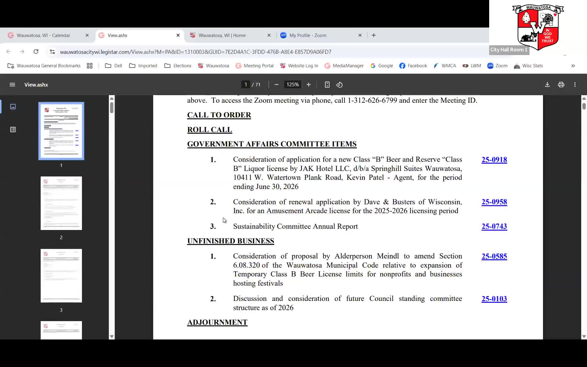 Committee approves Spring Hill Suites liquor application and renews Dave & Buster's arcade license