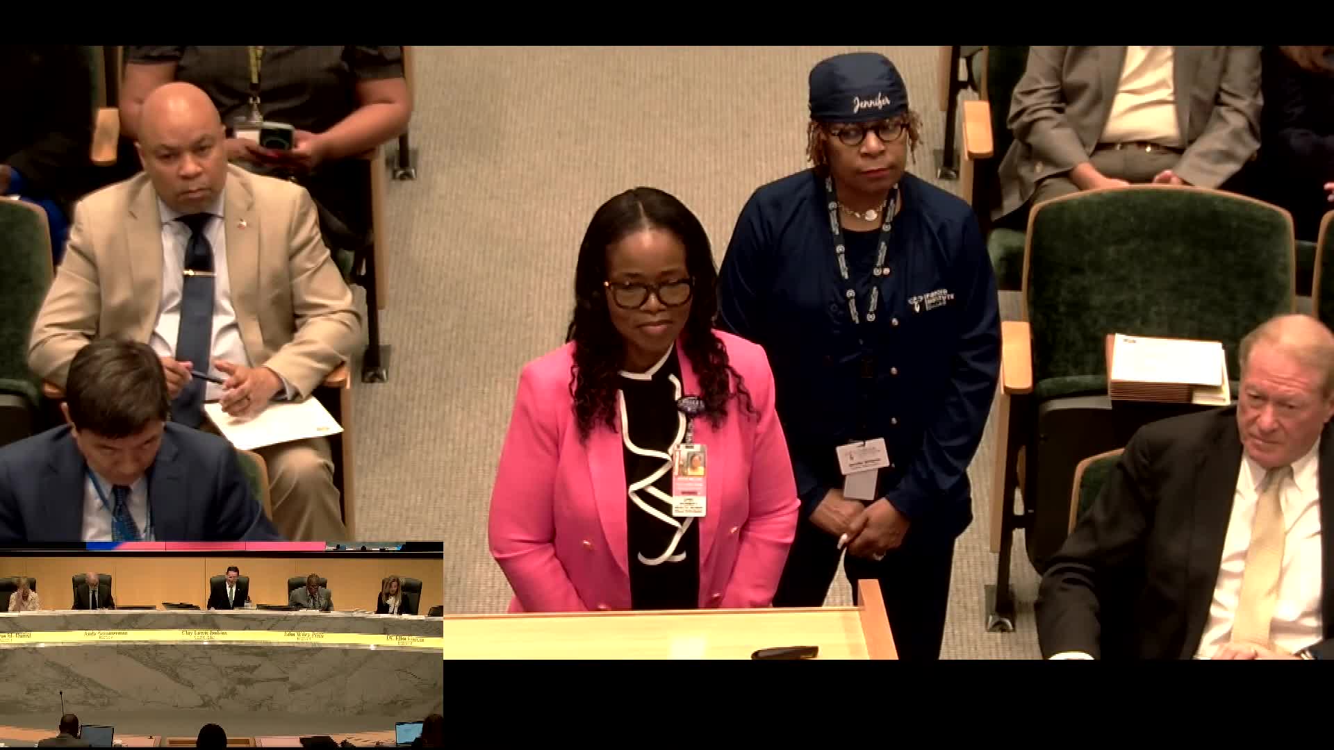 Joyce Miller advocates for women's health at Dallas Commissioner's Court resolution
