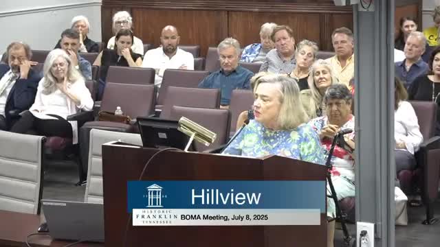 Franklin residents oppose Hillview Lane development citing traffic and historical concerns
