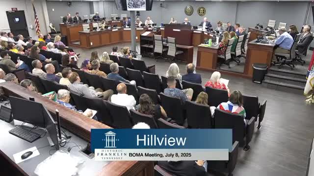 Franklin Board delays decision on Hillview Lane development after community feedback