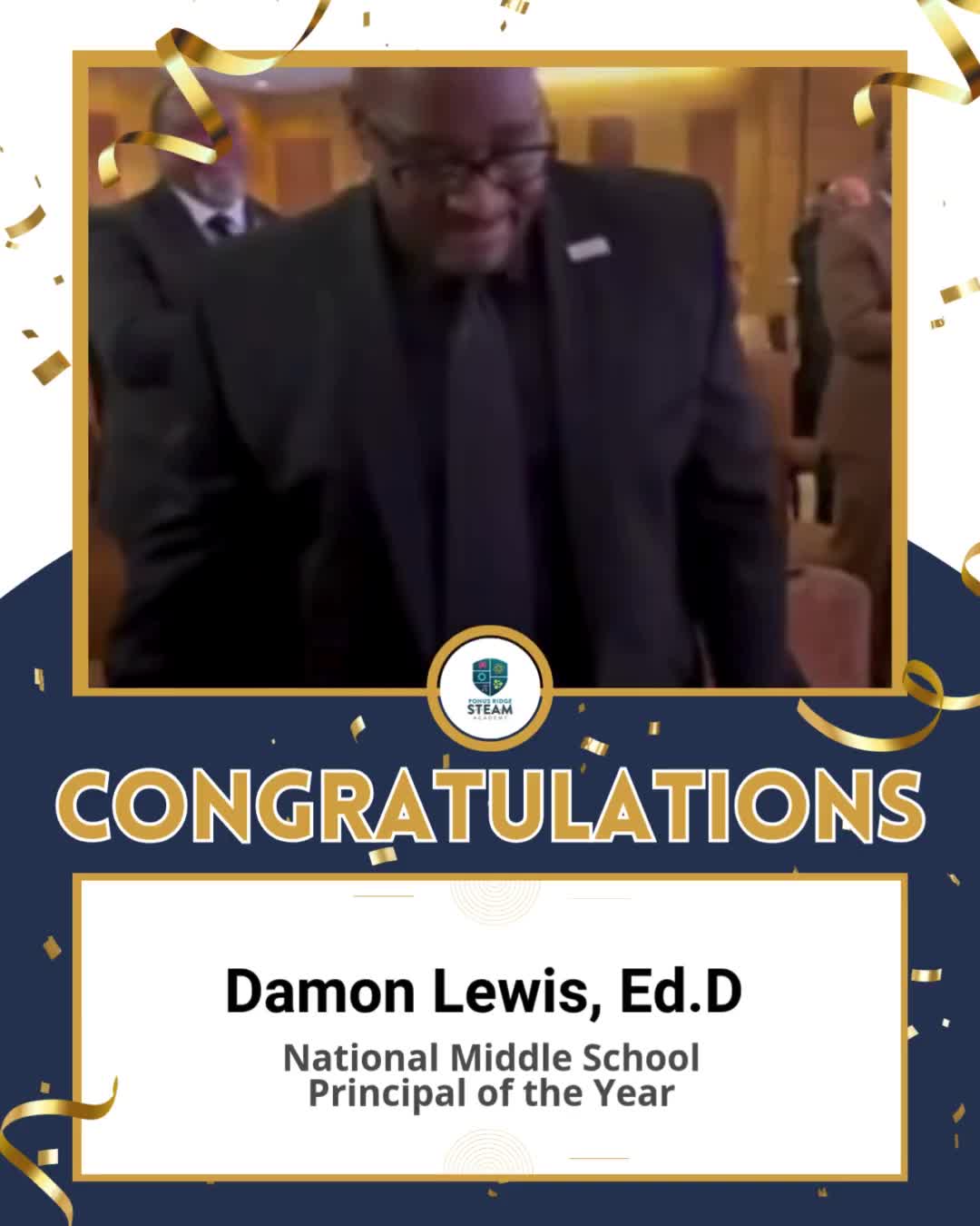 Principal Acknowledges Support from Norwalk Schools and Family During Award Speech