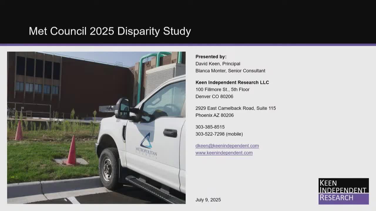 Metropolitan Council hears 2025 disparity study: consultants find gaps in utilization, recommend expanded tools and prompt payment reforms