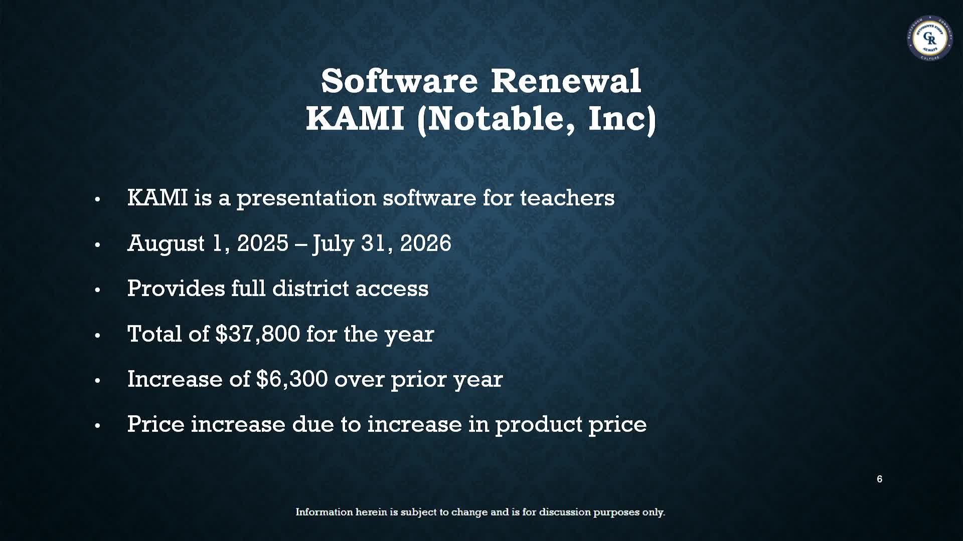 School District reviews Kami tool and renews Raptor security software contract