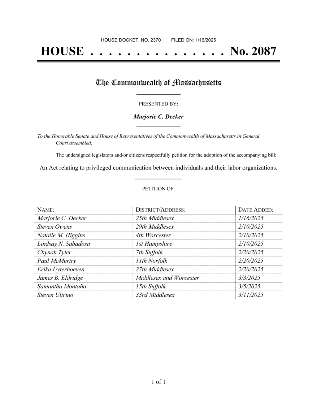 Massachusetts amends labor laws to define employee and union representation roles