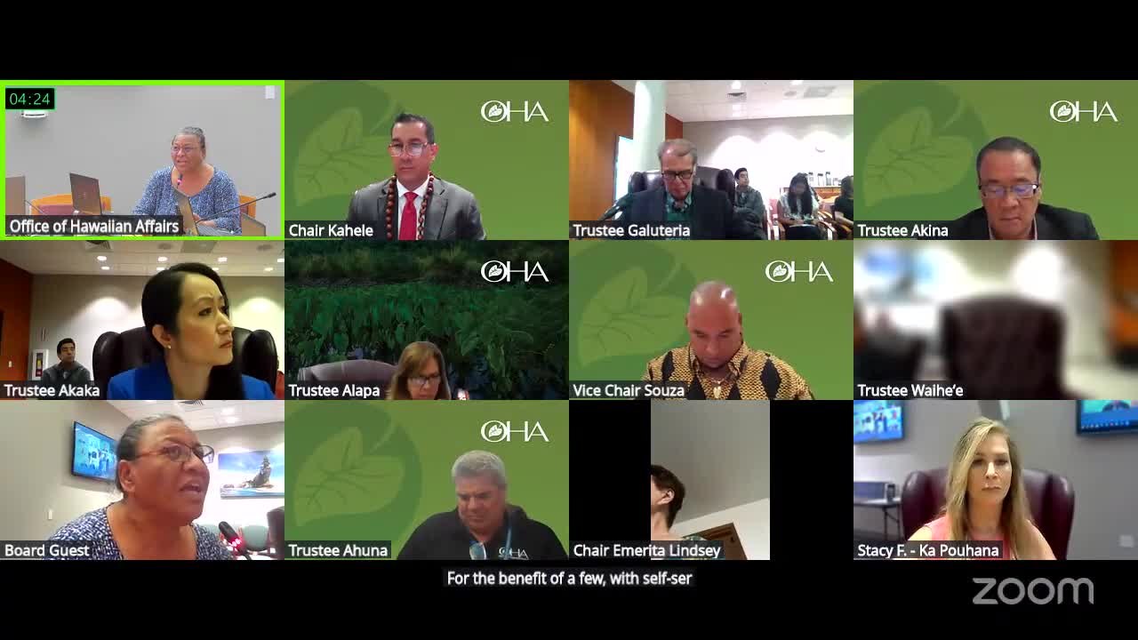 OHA Trustees Face Salary Disparity Concerns Among Leadership Positions