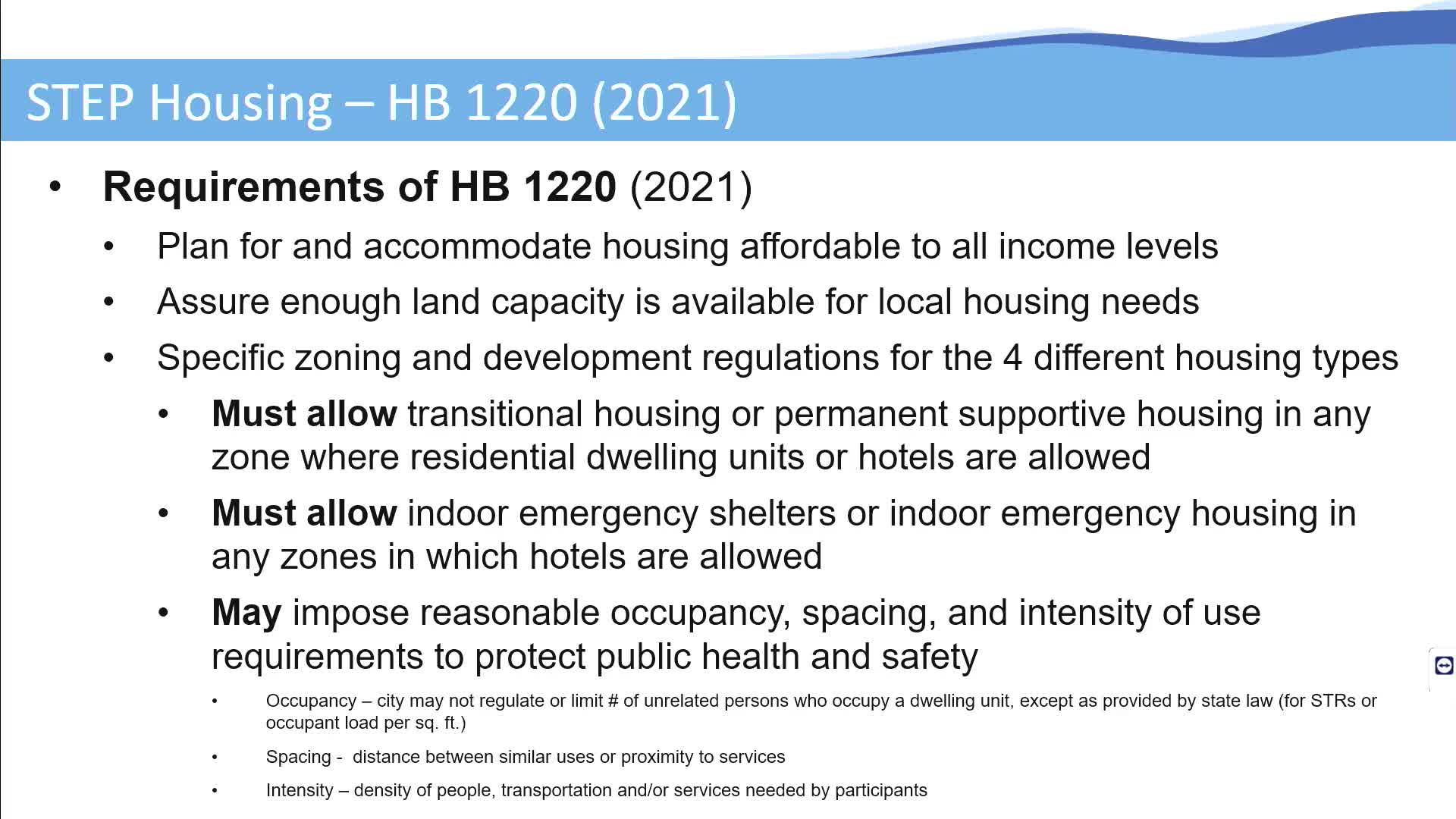City implements HB 1220 to accommodate affordable and supportive housing types