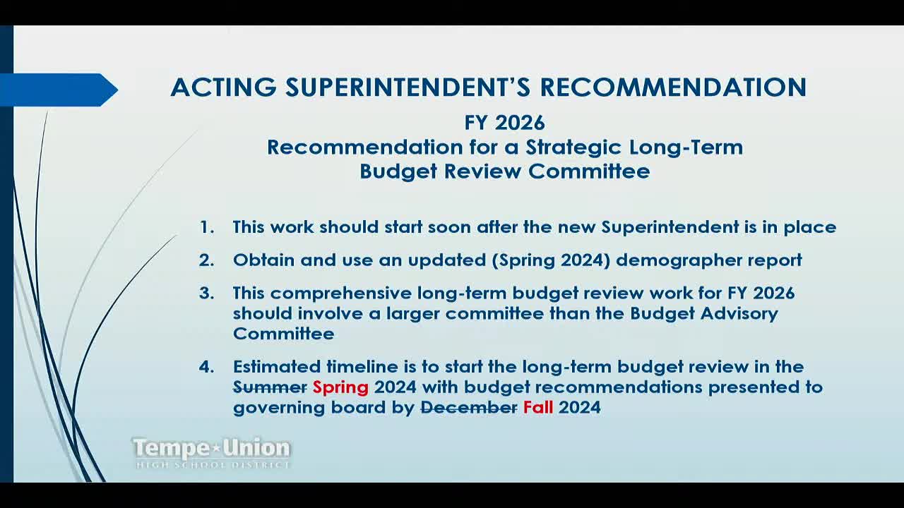 Acting Superintendent Wilson proposes budget recommendation timeline for 2024-2025 school year