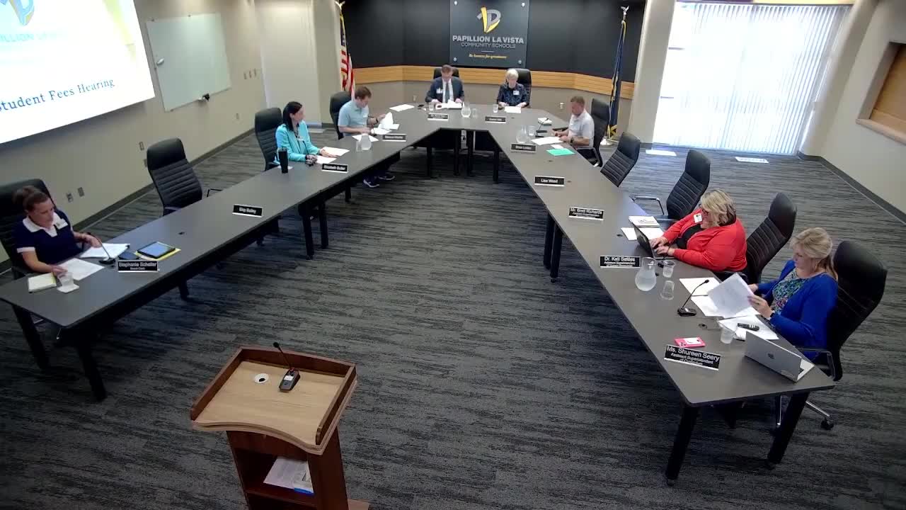 School District reviews student fees and waivers during annual hearing