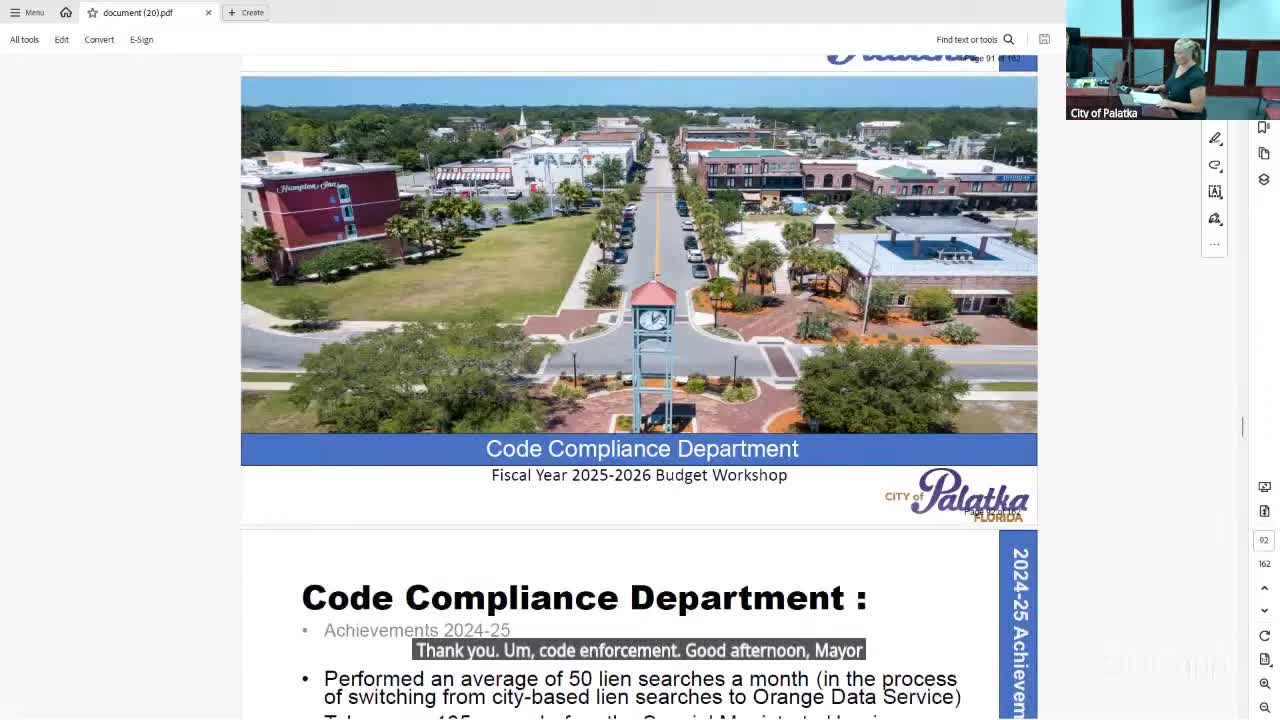 Christie Lowe details code enforcement progress and community initiatives under Director Lorenzo