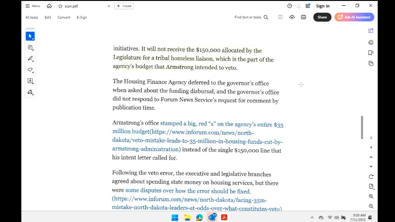 Legislative council discusses veto ambiguity and potential Supreme Court action