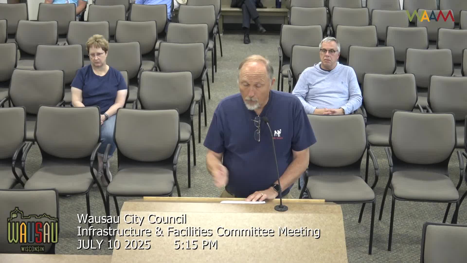 Resident Richard Gerbelich protests sidewalk plan on East Wausau Avenue