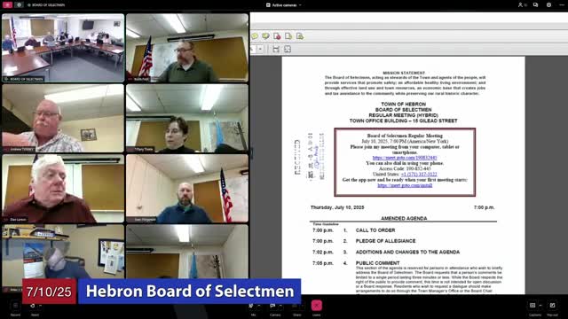 Matt Leiker endorses Dory Wolf for appointment at selectmen's meeting