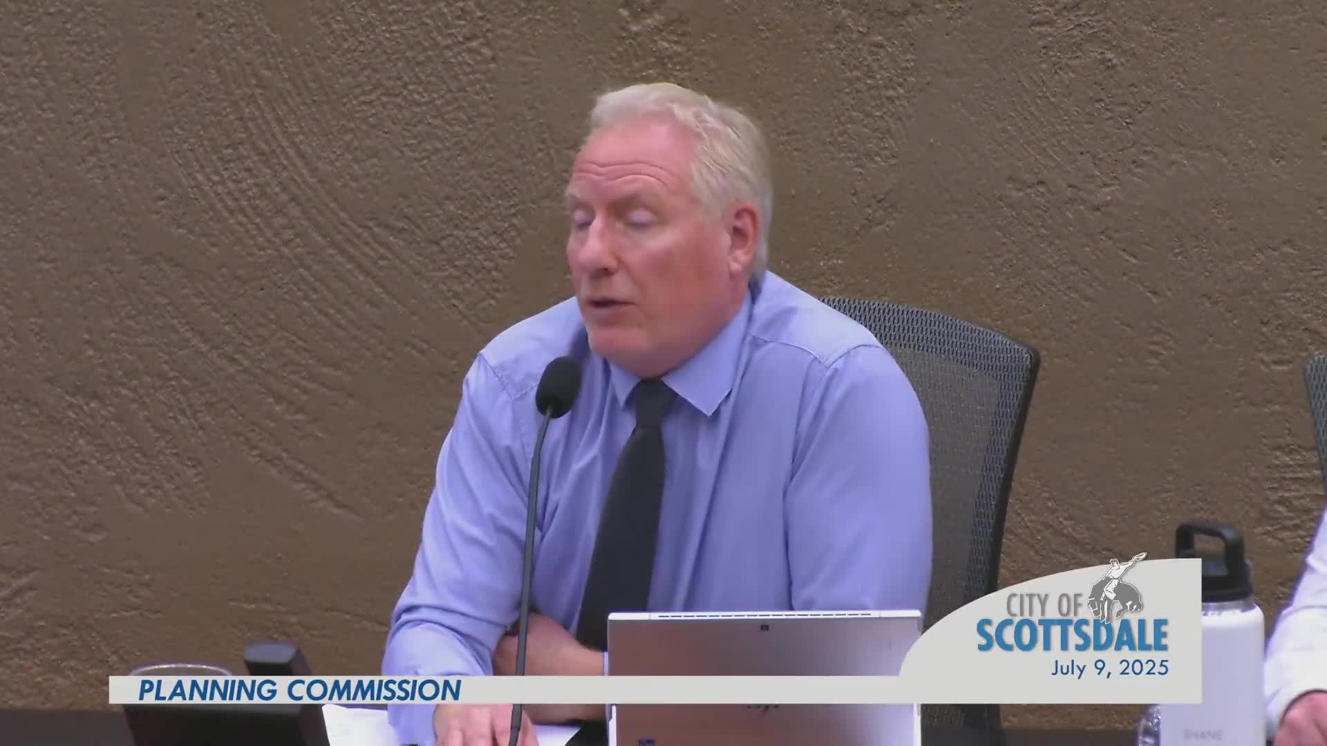 Commissioner Scarborough questions project path during adaptive reuse discussion