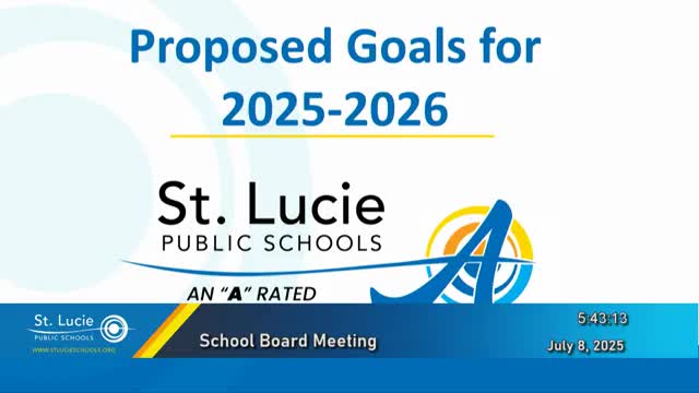 Saint Lucie School Board approves four key educational goals for 2025-2026