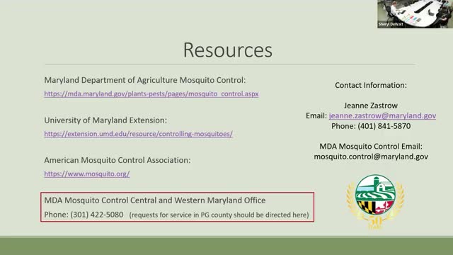Maryland officials discuss West Nile virus surveillance and mosquito control measures