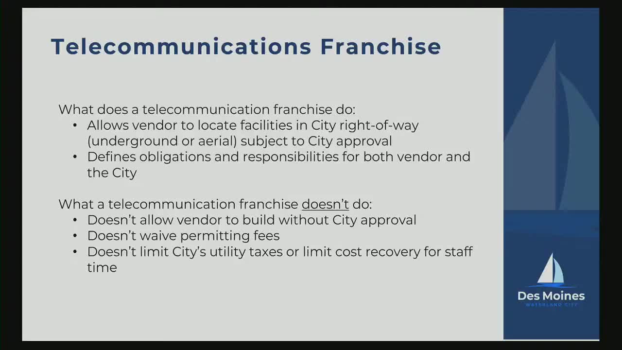 Council advances first reading of Hyperfiber telecommunications franchise to second reading