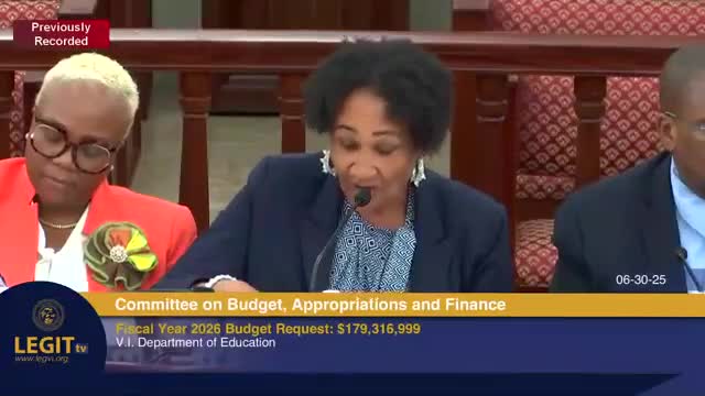 Department of Education asks for $179.32 million for FY2026; cites staffing, utilities and ARP wind‑down as main pressures