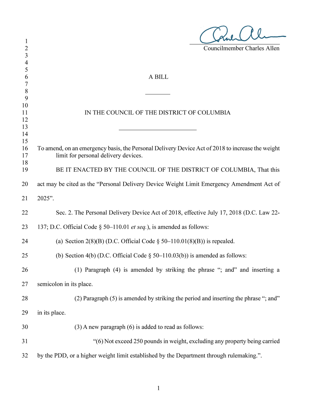 D.C. Council approves emergency amendment to Personal Delivery Device weight limit