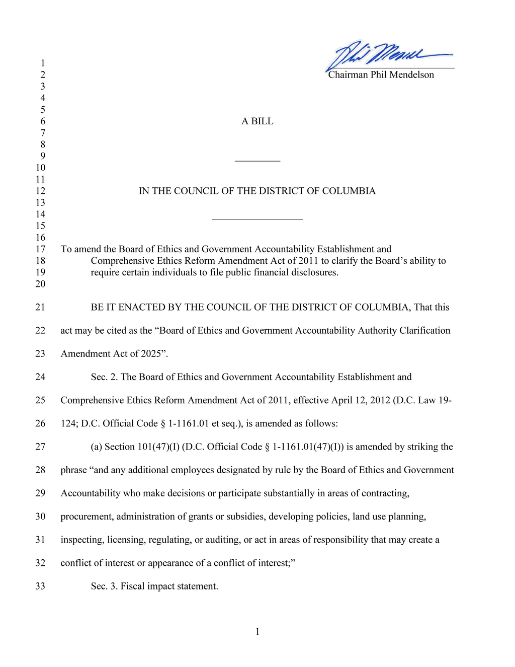 D.C. Council clarifies ethics disclosure requirements in 2025 amendment act