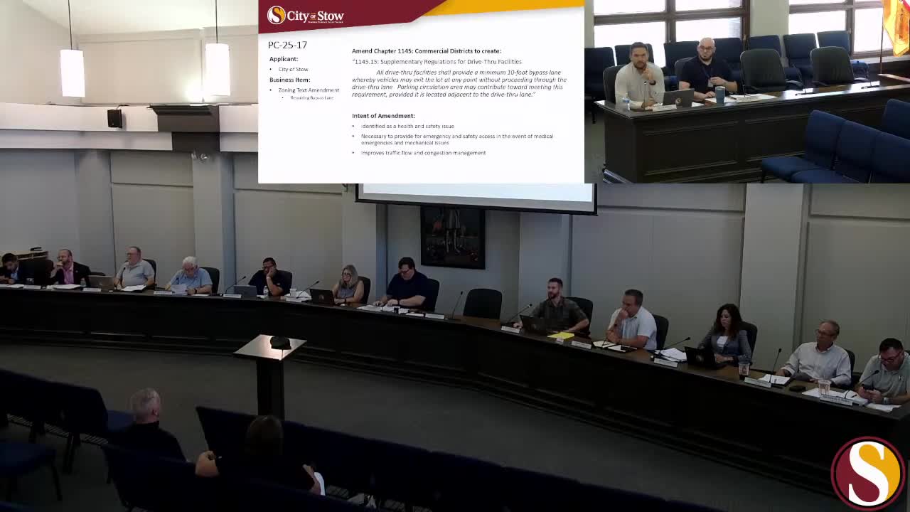 Stowe planners and mayor back ordinance requiring drive‑through bypass lanes after on‑site medical tragedy