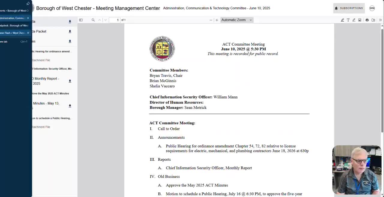 Staff previews public Meeting Management Center; public launch set for September