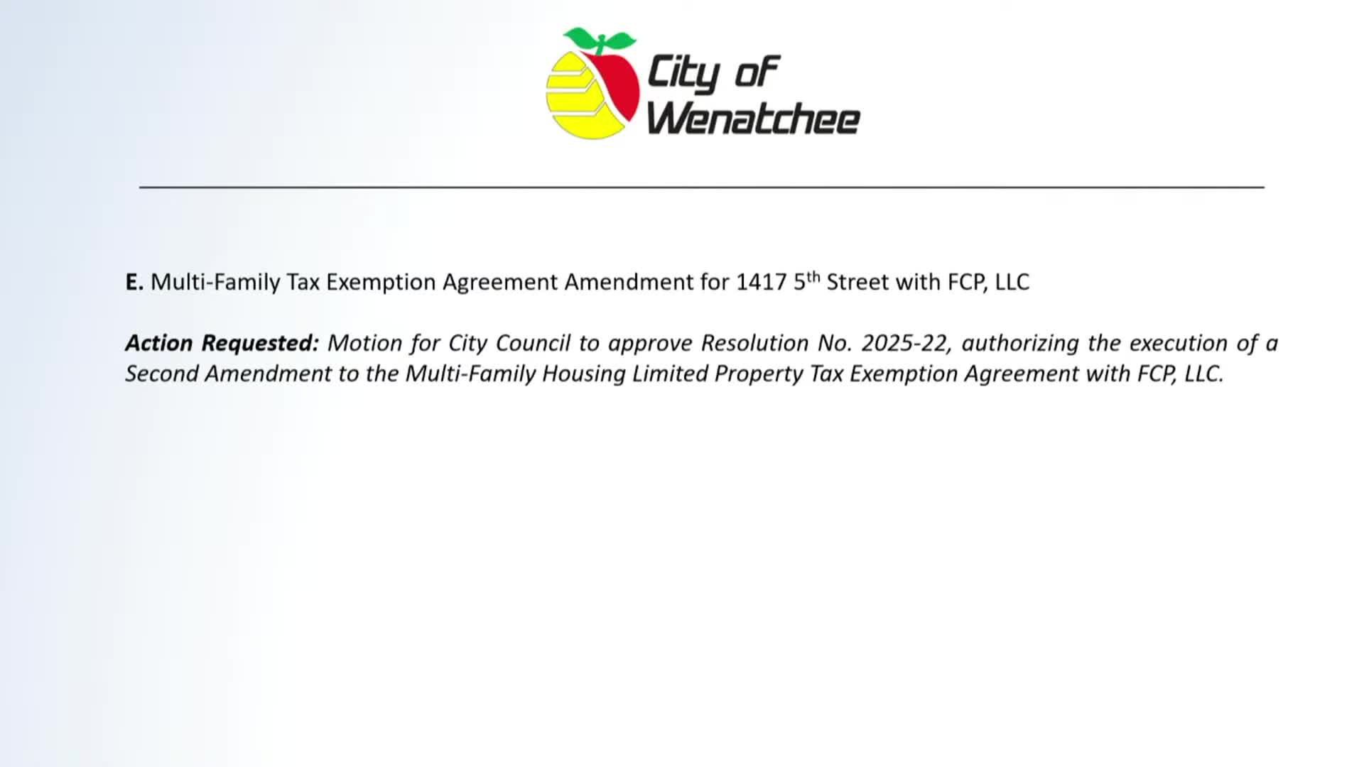 Council approves MFTE amendment for 1417 Fifth Street, limits affordable‑unit requirement to 20%