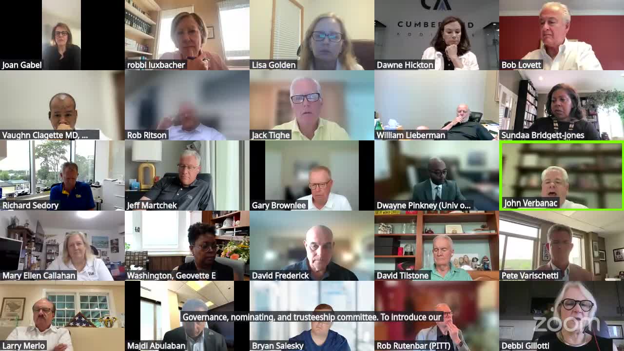 Board creates standing Well‑Being committee and approves trustee and UPMC director elections