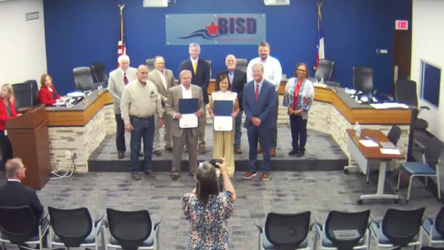 Brazosport ISD administers oath to new trustees Cuellar Dunn and Kinshelty