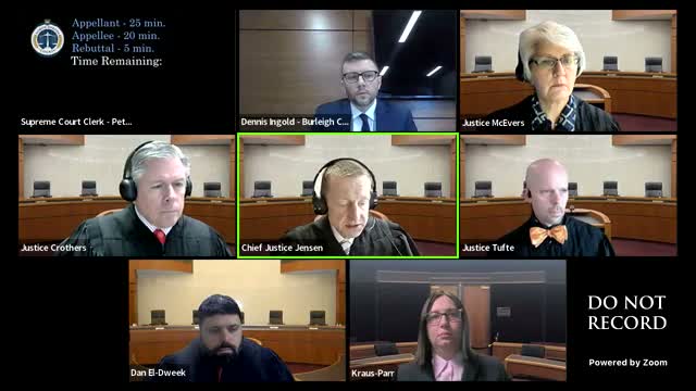 North Dakota Supreme Court hears arguments over excluded impeachment evidence and life‑expectancy sentencing calculation