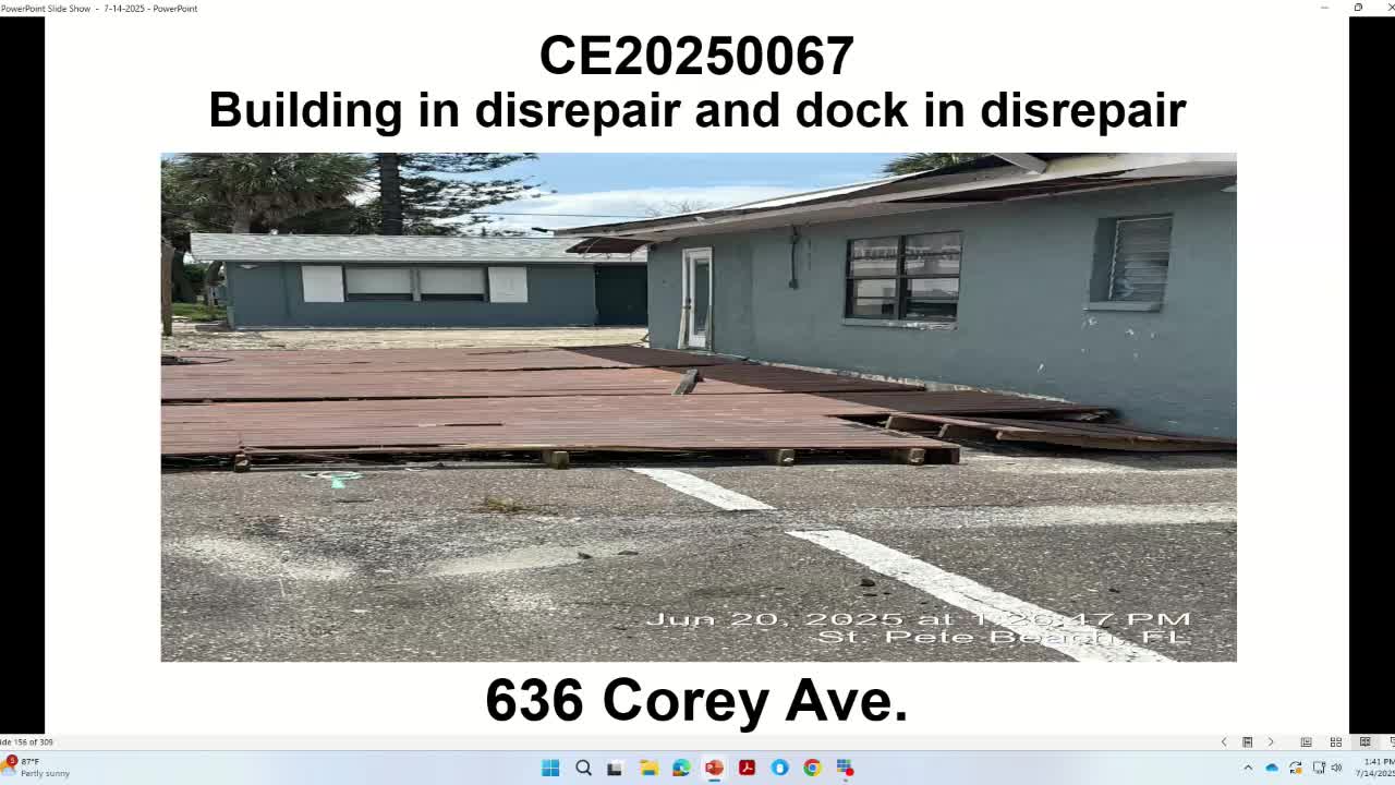 City of St Pete Beach addresses property violations at Brightwater Beach Condo Association