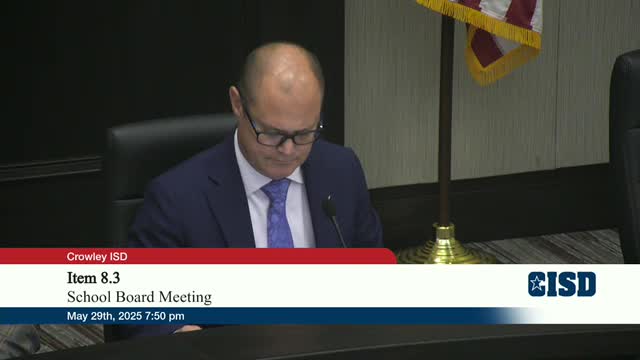 Crowley ISD previews 2025–26 budget issues; says teacher pay and insurance still under review