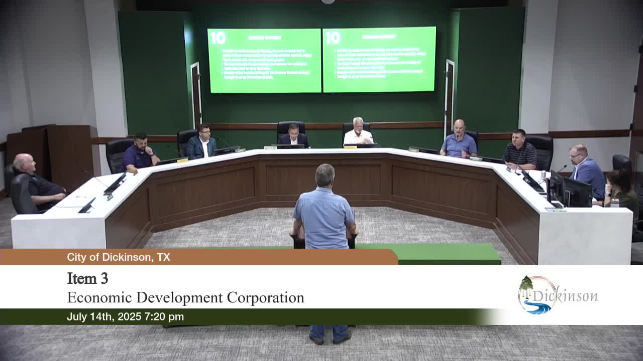 Dickinson discusses food truck impact and infrastructure incentives for struggling developer