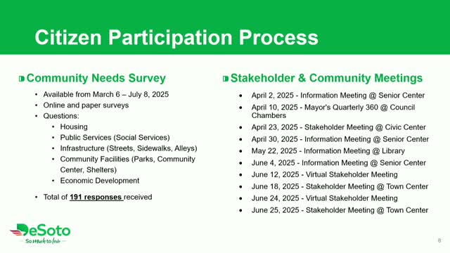 DeSoto recommends $271K for housing and infrastructure improvements based on community survey