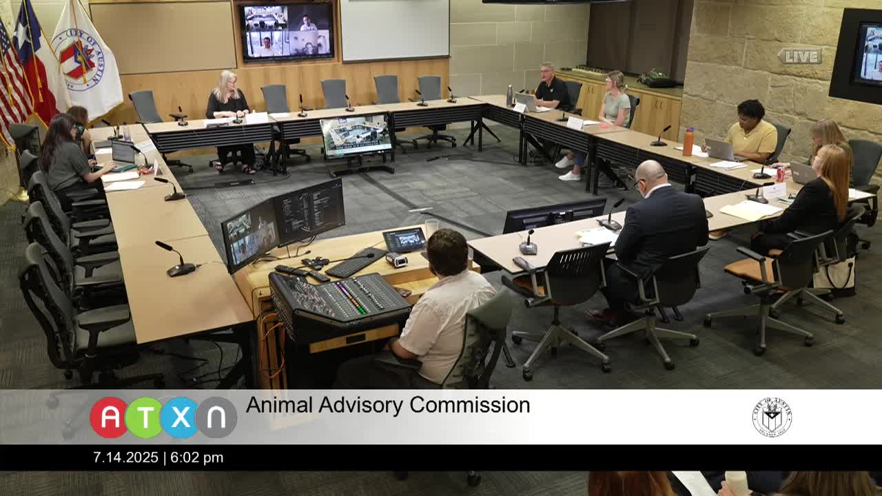 Caitlin Branstetter advocates for staff investment in Austin Animal Center meeting
