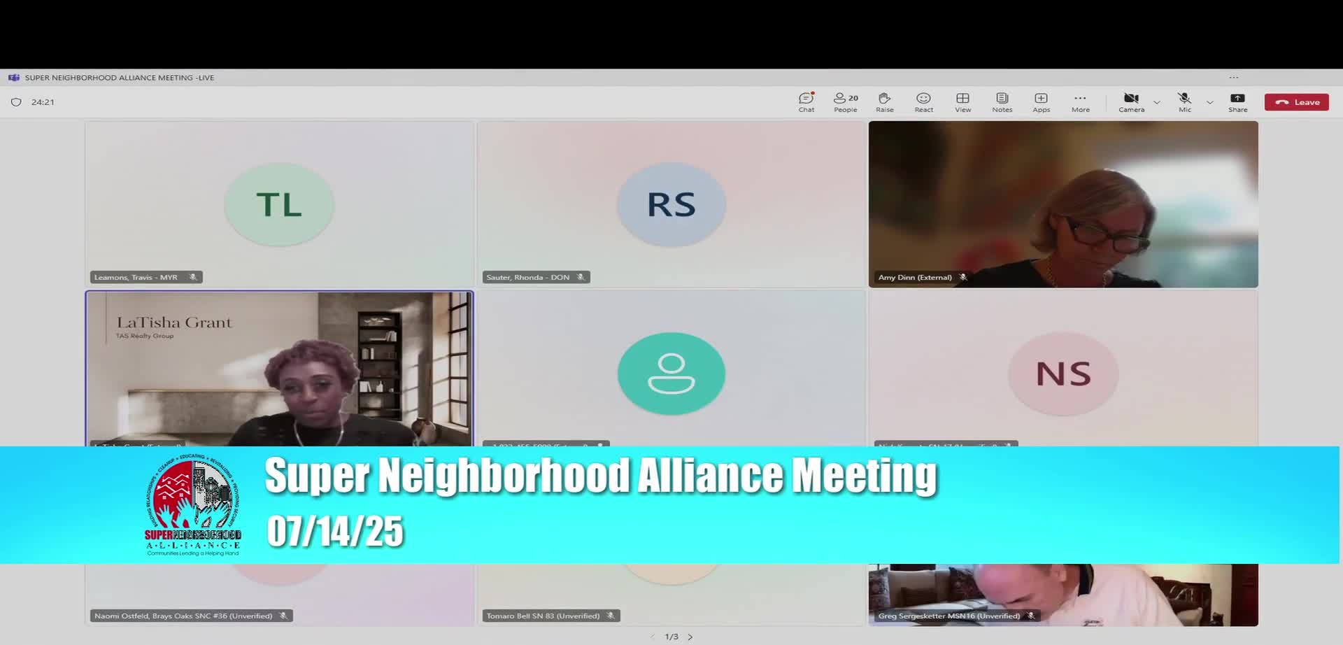 Acting Chair addresses meeting notification error and outlines September agenda