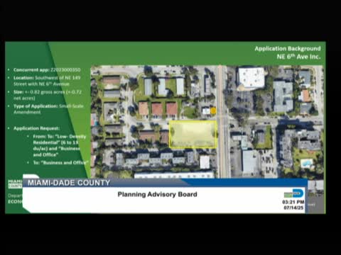 Applicant seeks land use change to business and office in Miami Lakes