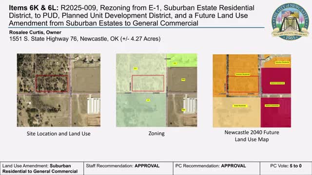 Newcastle Planning Commission approves commercial rezoning and PUD at Highway 76