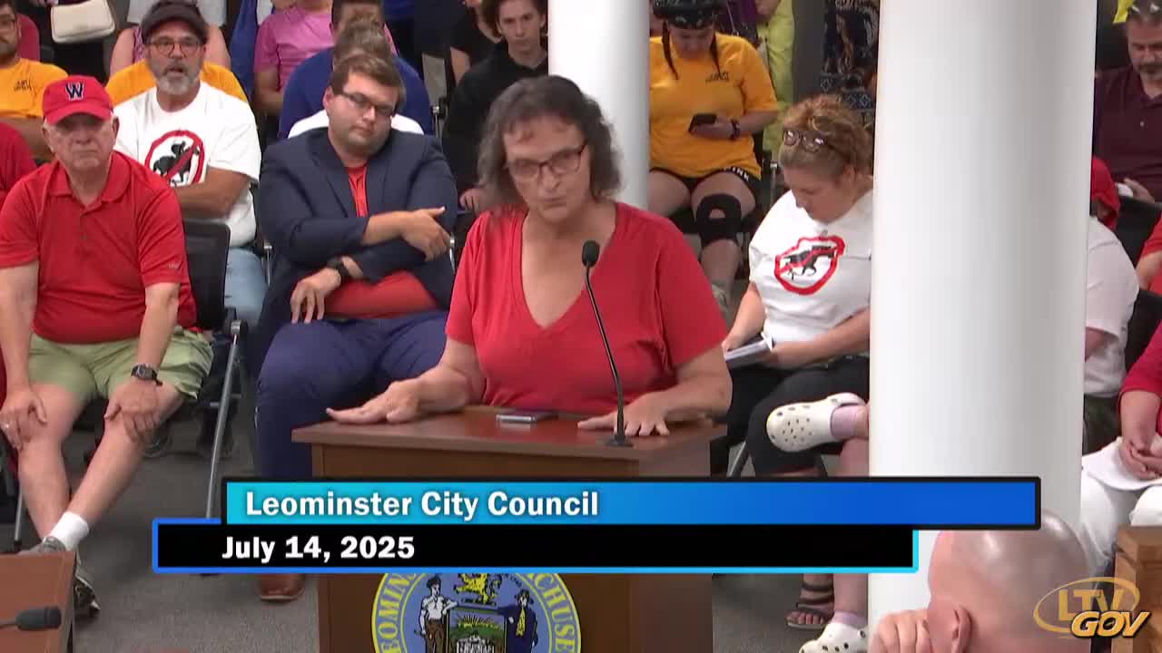 Leominster City Council reviews Fairgrounds Overlay District zoning amendments during public hearing