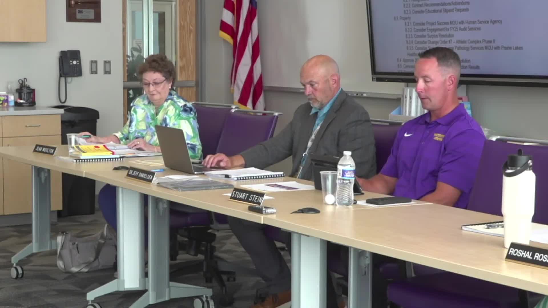 School District approves multiple contracts including MOU with Prairie Lakes Healthcare
